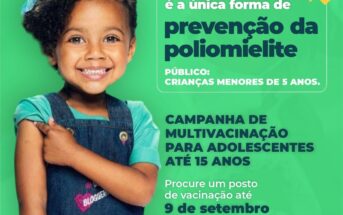Campanha nacional para vacinar crianças e adolescentes contra pólio